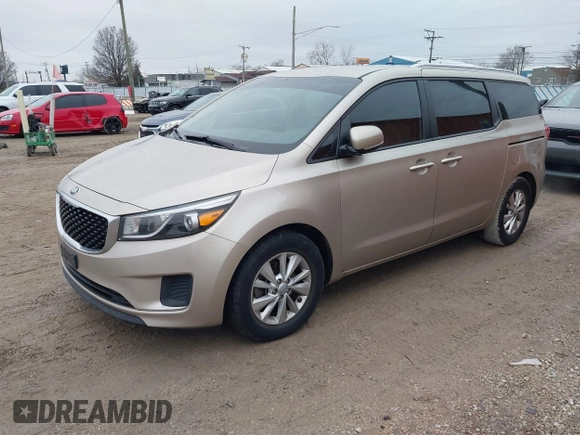 2016 Kia Sedona LX with VIN KNDMB5C12G6087128, listed as a IAAI auction lot 41198283 with 145,944 mi miles. Bid and sale history available at carsss.com. Image 2.