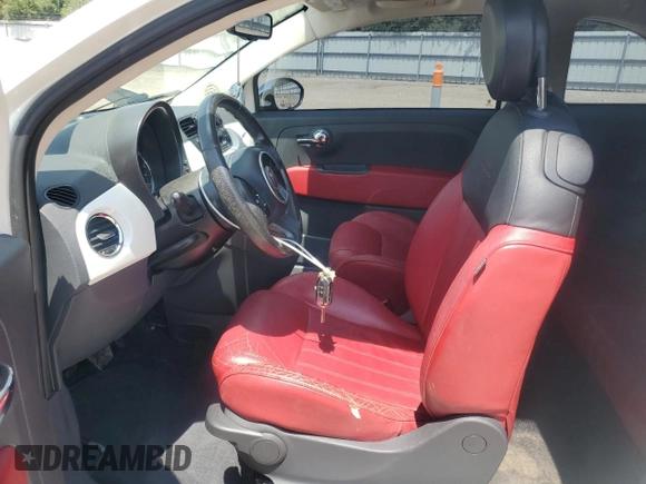 2012 FIAT 500 Lounge with VIN 3C3CFFER7CT109539, listed as a Copart auction lot 61502415 with 105,832 mi miles and Salvage title. Bid and sale history available at DreamBid. Image 7.