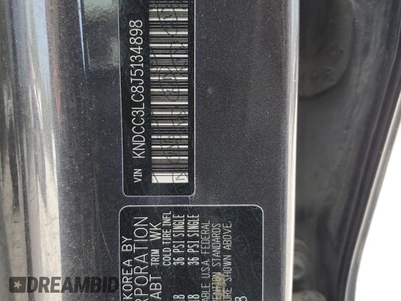 2018 Kia Niro EX with VIN KNDCC3LC8J5134898, listed as a Copart auction lot 64363264 with 93,656 mi miles and Salvage Title. Bid and sale history available at DreamBid. Image 13.
