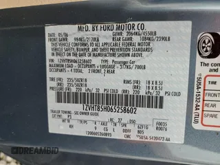 2006 Ford Mustang GT Deluxe with VIN 1ZVHT85H065258602, listed as a Copart auction lot 49955095 with 80,065 mi miles and Salvage Title. Bid and sale history available at carsss.com. Image 13.