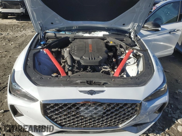 2019 Genesis G70 3.3T Advanced with VIN KMTG34LE4KU014808, listed as a Copart auction lot 87353044 with 57,050 mi miles and Salvage Title. Bid and sale history available at carsss.com. Image 11.