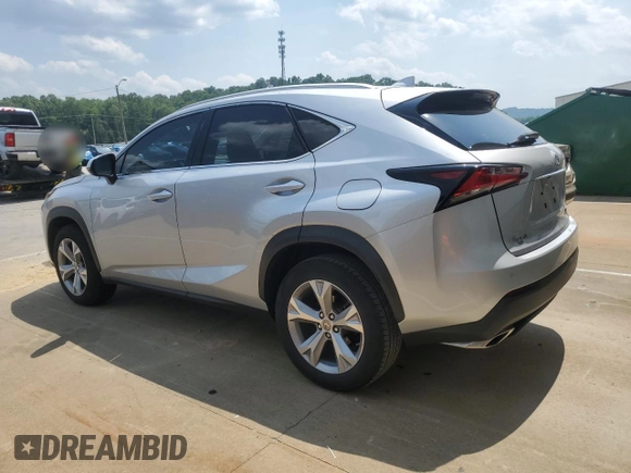 2017 Lexus NX 200t with VIN JTJYARBZ7H2078501, listed as a Copart auction lot 59985045 with 107,642 mi miles and Salvage title. Bid and sale history available at DreamBid. Image 2.