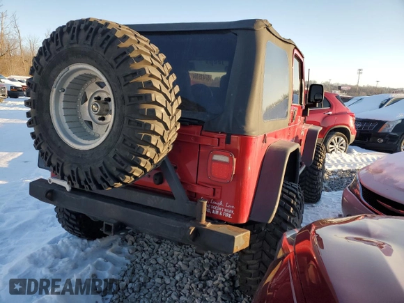 2003 Jeep Wrangler Sport with VIN 1J4FA49S73P301468, listed as a Copart auction lot 87415164 with 127,985 mi miles and Salvage Title. Bid and sale history available at carsss.com. Image 3.