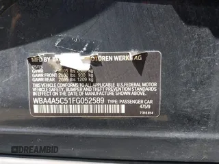 2015 BMW 4 Series 428i с VIN WBA4A5C51FG052589, выставлен на аукционе IAAI как лот 42354325 с пробегом Не указан миль и . История ставок и продаж доступна на DreamBid. Изображение 9.