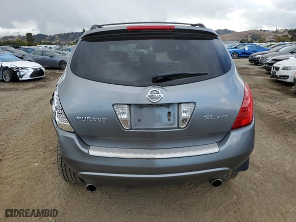 2006 Nissan Murano SE with VIN JN8AZ08W96W551167, listed as a Copart auction lot 80216804 with 138,531 mi miles and Salvage Title. Bid and sale history available at carsss.com. Image 6.