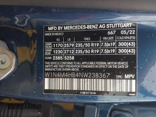 2022 Mercedes-Benz GLB 250 с VIN W1N4M4HB4NW238367, выставлен на аукционе IAAI как лот 41773414 с пробегом 23 353 миль миль и . История ставок и продаж доступна на DreamBid. Изображение 9.