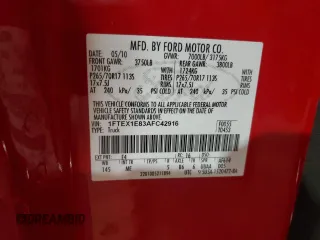 2010 Ford F-150 XL with VIN 1FTEX1E83AFC42916, listed as a Copart auction lot 50404535 with 130,903 mi miles and Salvage Title. Bid and sale history available at carsss.com. Image 12.