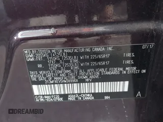 2017 Toyota RAV4 XLE с VIN 2T3WFREV5HW389968, выставлен на аукционе IAAI как лот 42359862 с пробегом 76 828 миль миль и . История ставок и продаж доступна на DreamBid. Изображение 9.