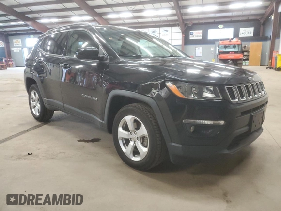 2019 Jeep Compass Latitude with VIN 3C4NJDBB0KT593907, listed as a Copart auction lot 50628525 with 46,111 mi miles and Salvage Title. Bid and sale history available at DreamBid. Image 4.