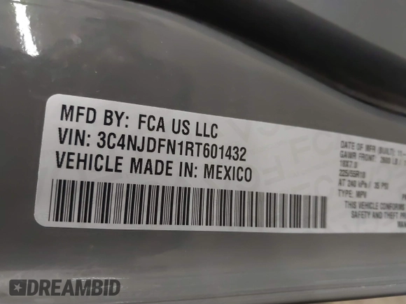 2024 Jeep Compass Latitude Lux с VIN 3C4NJDFN1RT601432, выставлен на аукционе IAAI как лот 41586810 с пробегом 17 406 миль миль и . История ставок и продаж доступна на DreamBid. Изображение 9.