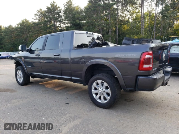 2021 Ram 2500 Laramie with VIN 3C6UR5NL8MG581067, listed as a Copart auction lot 69813364 with 37,859 mi miles and Salvage Title. Bid and sale history available at carsss.com. Image 2.