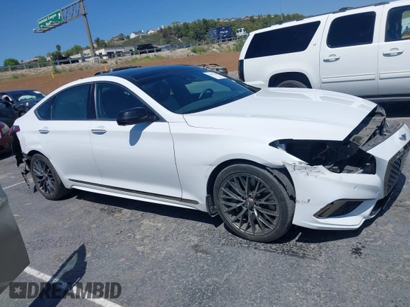2019 Genesis G80 Sport with VIN KMTFN4JB5KU326120, listed as a IAAI auction lot 42317184 with 35,794 mi miles and . Bid and sale history available at DreamBid. Image 14.
