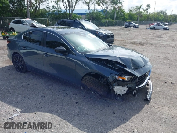 2024 Mazda 3 S Carbon Edition with VIN 3MZBPBCM2RM403824, listed as a IAAI auction lot 42612315 with 8,261 mi miles and . Bid and sale history available at DreamBid. Image 1.