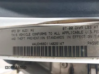 2001 Audi A4 с VIN WAUDH68D11A029147, выставлен на аукционе IAAI как лот 42409279 с пробегом 198 567 миль миль и . История ставок и продаж доступна на DreamBid. Изображение 9.