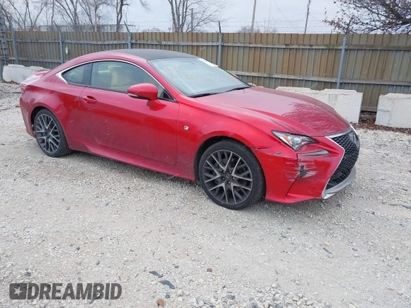 2016 Lexus RC 300 F Sport z VIN JTHSM5BC5G5001691, wystawiony jako IAAI lot #41016235 z przebiegiem 99 777 mil mil oraz . Historia ofert i sprzedaży dostępna na DreamBid. Obrazek 1.