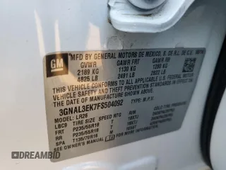 2015 Chevrolet Captiva Sport LT with VIN 3GNAL3EK7FS504092, listed as a Copart auction lot 76266064 with 52,237 mi miles and Salvage Title. Bid and sale history available at DreamBid. Image 12.