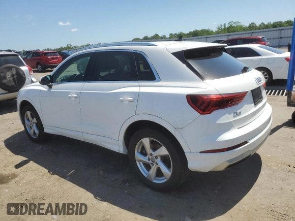 2020 Audi Q3 Premium with VIN WA1AECF32L1031641, listed as a Copart auction lot 60266275 with 43,730 mi miles and Salvage title. Bid and sale history available at DreamBid. Image 2.