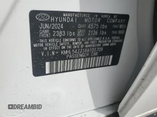 2024 Hyundai Sonata Hybrid Limited with VIN KMHL54JJ1RA101709, listed as a Copart auction lot 45246235 with 6,043 mi miles and Salvage Title. Bid and sale history available at carsss.com. Image 12.