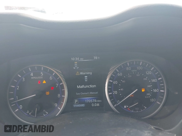 2017 Infiniti Q50 Premium with VIN JN1EV7AP6HM734919, listed as a IAAI auction lot 42335532 with 170,578 mi miles and . Bid and sale history available at DreamBid. Image 7.