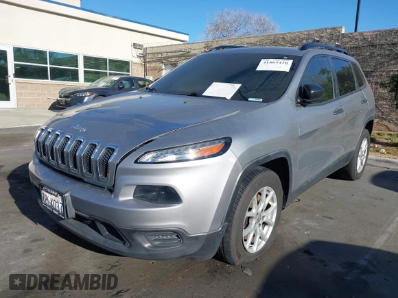 2016 Jeep Cherokee Sport with VIN 1C4PJLAB8GW212200, listed as a IAAI auction lot 41865420 with 152,989 mi miles. Bid and sale history available at carsss.com. Image 2.