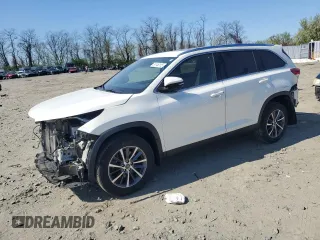 2019 Toyota Highlander SE with VIN 5TDJZRFH9KS574902, listed as a Copart auction lot 51148115 with 46,453 mi miles and Salvage Title. Bid and sale history available at carsss.com. Image 1.