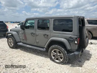 2020 Jeep Wrangler Unlimited Sahara with VIN 1C4HJXEN9LW121382, listed as a Copart auction lot 53279355 with 55,954 mi miles and Salvage title. Bid and sale history available at DreamBid. Image 2.