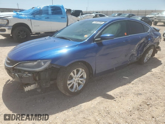 2015 Chrysler 200 Limited with VIN 1C3CCCAB6FN691587, listed as a Copart auction lot 51657205 with 0 mi miles and Clean Title. Bid and sale history available at carsss.com. Image 1.
