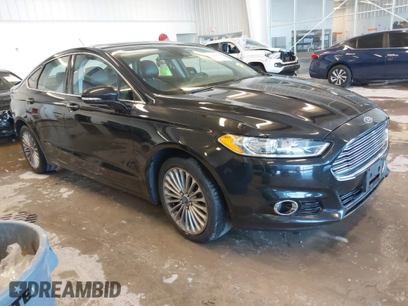 2014 Ford Fusion Titanium with VIN 3FA6P0K93ER115805, listed as a IAAI auction lot 41009602 with 136,021 mi miles. Bid and sale history available at carsss.com. Image 1.