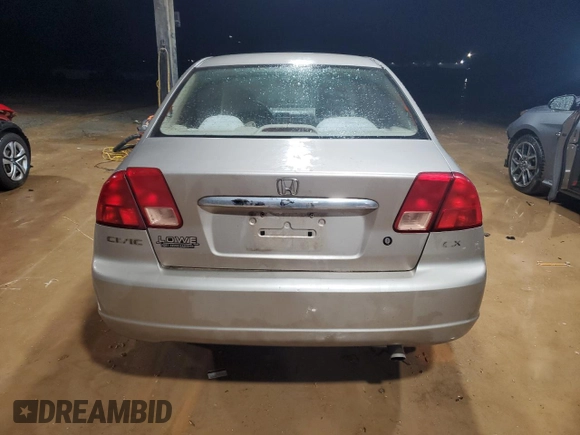 2001 Honda Civic EX with VIN 1HGES26761L014714, listed as a Copart auction lot 44995565 with 221,595 mi miles and Salvage Title. Bid and sale history available at carsss.com. Image 6.