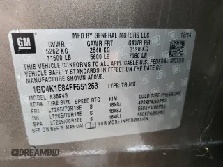 2015 Chevrolet Silverado 3500HD High Country z VIN 1GC4K1E84FF551263, wystawiony jako Copart lot #51272545 z przebiegiem 249 026 mil mil oraz Tytuł czysty. Historia ofert i sprzedaży dostępna na DreamBid. Obrazek 12.
