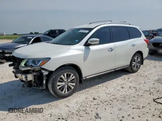 2017 Nissan Pathfinder SL z VIN 5N1DR2MN5HC695039, wystawiony jako Copart lot #56752335 z przebiegiem 122 177 mil mil oraz Szkoda całkowita • Salvage title. Historia ofert i sprzedaży dostępna na DreamBid. Obrazek 1.