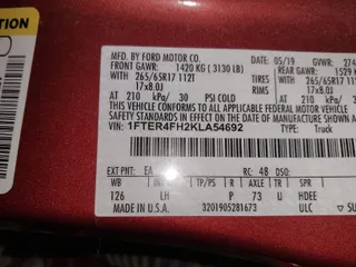 2019 Ford Ranger XL with VIN 1FTER4FH2KLA54692, listed as a IAAI auction lot 40914888 with 73,311 mi miles. Bid and sale history available at carsss.com. Image 9.