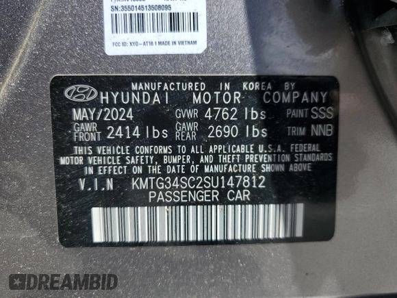 2025 Genesis G70 2.5T с VIN KMTG34SC2SU147812, выставлен на аукционе Copart как лот 57239905 с пробегом 4 170 миль миль и Списание • Salvage title. История ставок и продаж доступна на DreamBid. Изображение 12.