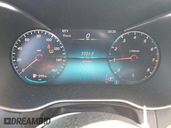 2020 Mercedes-Benz GLC 300 with VIN W1N0G8EB5LF803305, listed as a Copart auction lot 61945845 with 80,086 mi miles and Salvage title. Bid and sale history available at DreamBid. Image 9.