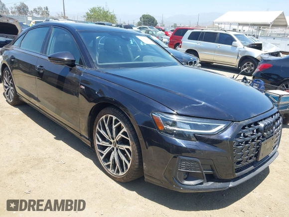 2024 Audi A8 with VIN WAULDAF89RN003075, listed as a IAAI auction lot 42502959 with 4,409 mi miles and . Bid and sale history available at DreamBid. Image 1.