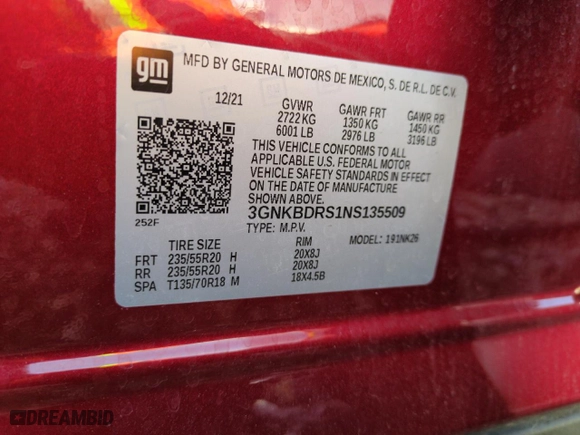 2022 Chevrolet Blazer LT with VIN 3GNKBDRS1NS135509, listed as a Copart auction lot 81934484 with 25,814 mi miles and Salvage Title. Bid and sale history available at carsss.com. Image 13.