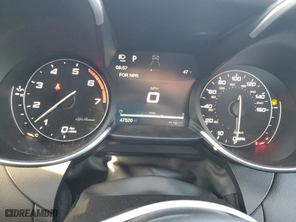 2017 Alfa Romeo Giulia Ti with VIN ZARFAECN3H7556176, listed as a Copart auction lot 48371125 with 47,520 mi miles and Salvage Title. Bid and sale history available at carsss.com. Image 9.