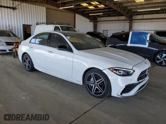 2023 Mercedes-Benz C 300 with VIN W1KAF4GB3PR127824, listed as a Copart auction lot 55670165 with 26,810 mi miles and Salvage title. Bid and sale history available at DreamBid. Image 4.