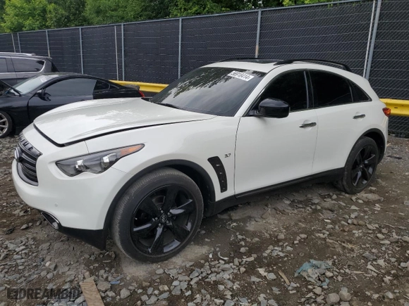 2017 Infiniti QX70 with VIN JN8CS1MUXHM144335, listed as a Copart auction lot 56918414 with 69,592 mi miles. Bid and sale history available at carsss.com. Image 1.