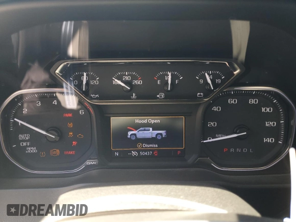 2019 GMC Sierra 1500 with VIN 3GTU8BED2KG193400, listed as a Copart auction lot 53545715 with 50,437 mi miles and Salvage Title. Bid and sale history available at DreamBid. Image 9.