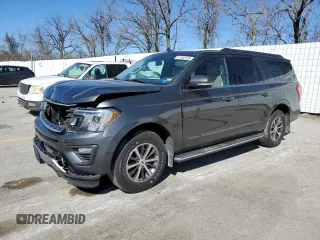 2019 Ford Expedition Max XLT with VIN 1FMJK1JT4KEA44498, listed as a Copart auction lot 47100725 with 100,678 mi miles and Salvage Title. Bid and sale history available at DreamBid. Image 1.