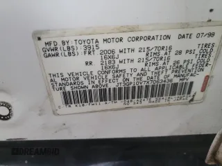 1999 Toyota RAV4 with VIN JT3GP10V7X7063436, listed as a Copart auction lot 42700055 with 159,001 mi miles and Salvage Title. Bid and sale history available at DreamBid. Image 12.