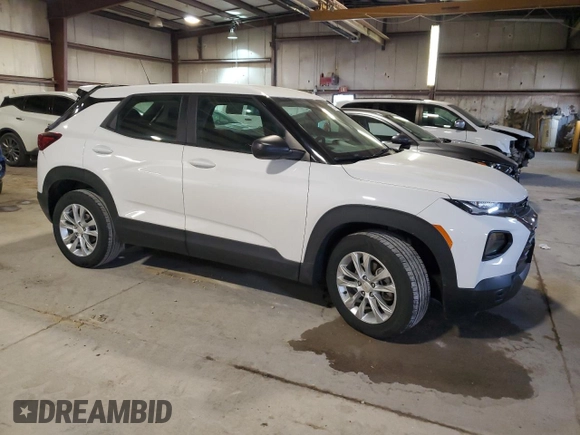 2022 Chevrolet TrailBlazer LS with VIN KL79MMS28NB087270, listed as a Copart auction lot 53254505 with 49,575 mi miles and Salvage Title. Bid and sale history available at DreamBid. Image 4.