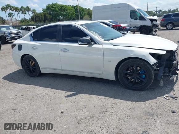 2014 Infiniti Q50 with VIN JN1BV7AP2EM671929, listed as a IAAI auction lot 41794659 with 77,930 mi miles. Bid and sale history available at carsss.com. Image 14.