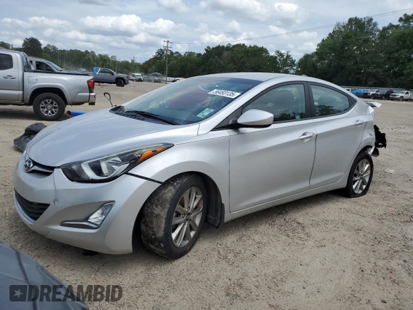 2016 Hyundai Elantra SE with VIN 5NPDH4AE2GH717251, listed as a Copart auction lot 56493135 with 87,975 mi miles and Salvage title. Bid and sale history available at DreamBid. Image 1.