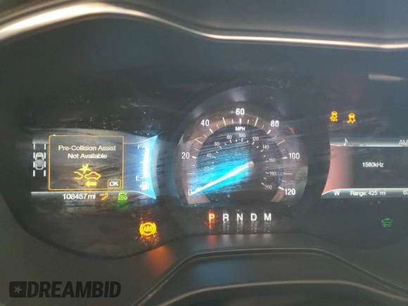 2020 Ford Fusion Titanium with VIN 3FA6P0RU7LR100411, listed as a Copart auction lot 56215615 with 108,457 mi miles and Salvage title. Bid and sale history available at DreamBid. Image 9.