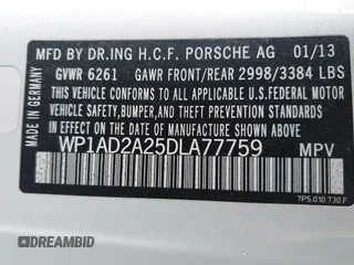 2013 Porsche Cayenne GTS with VIN WP1AD2A25DLA77759, listed as a IAAI auction lot 42316241 with 212,034 mi miles and . Bid and sale history available at DreamBid. Image 9.