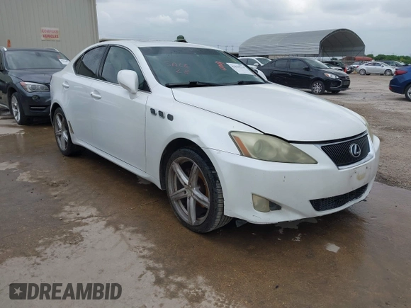 2008 Lexus IS with VIN JTHBK262285056915, listed as a IAAI auction lot 42025534 with 183,411 mi miles. Bid and sale history available at carsss.com. Image 1.