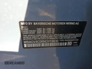 2022 BMW 8 Series 840i with VIN WBAGV4C06NCH19830, listed as a Copart auction lot 51571484 with 31,335 mi miles and Salvage Title. Bid and sale history available at carsss.com. Image 12.