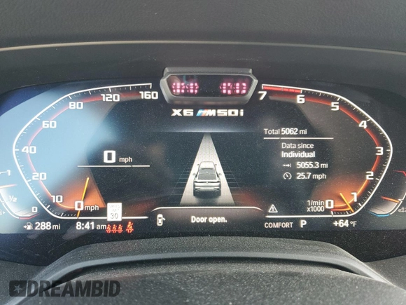 2023 BMW X6 M50i with VIN 5UXCY8C05P9N77000, listed as a Copart auction lot 50704703 with 5,062 mi miles. Bid and sale history available at carsss.com. Image 9.